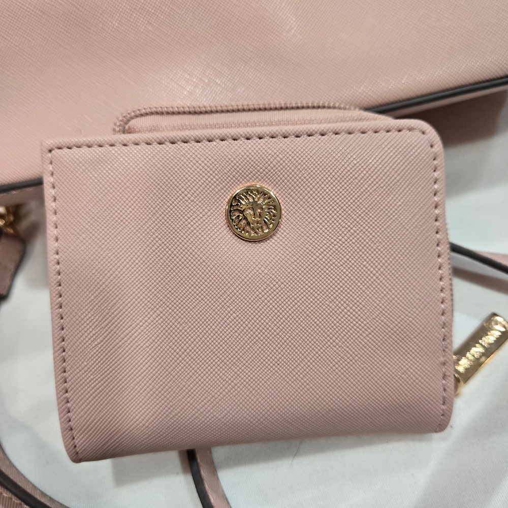 Anne Klein Crossbody Bag & Wallet Set Blush Pink Gold Chain Purse - Picture 2 of 11